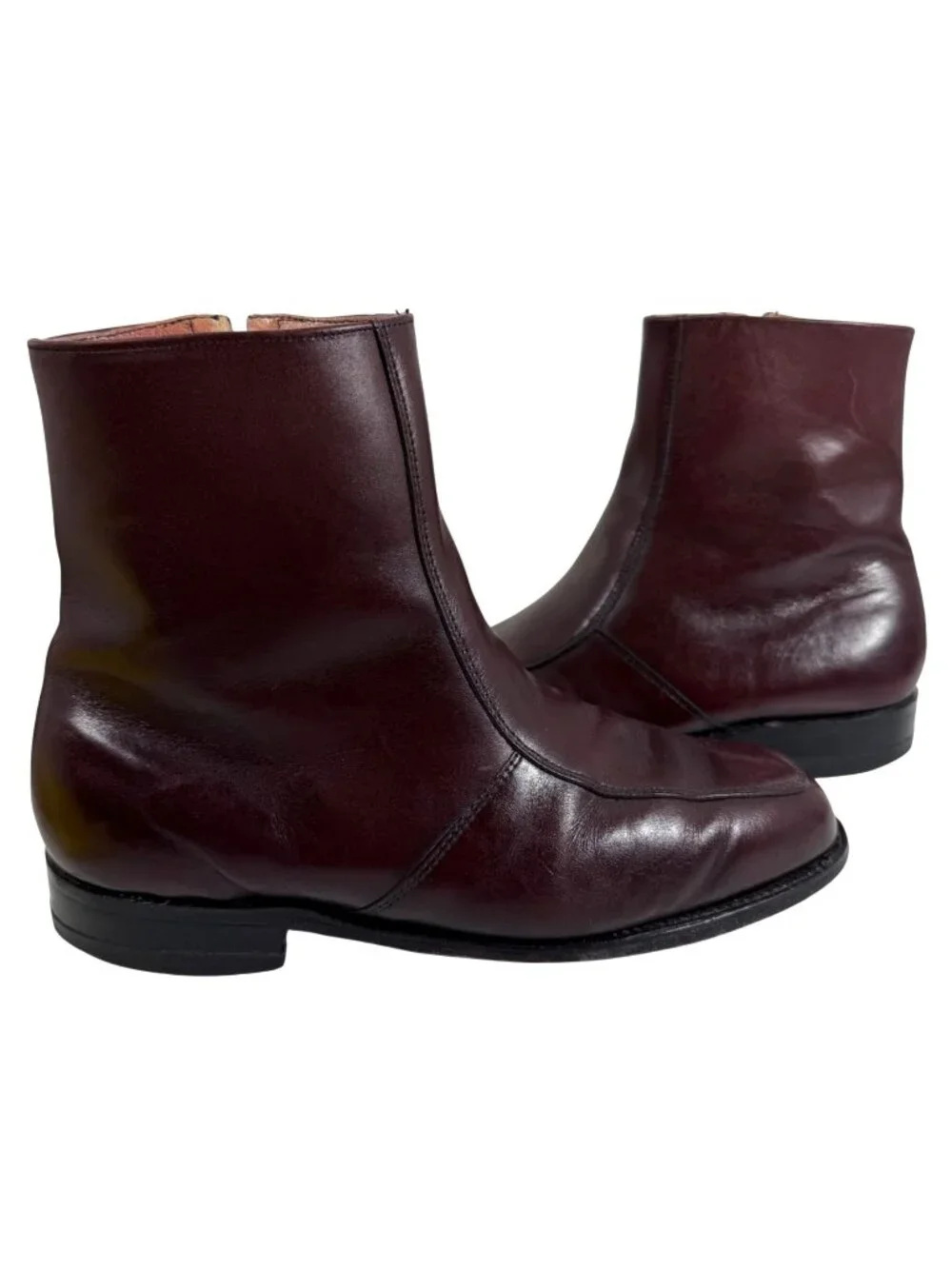 EXECUTIVE IMPERIALS Vintage Burgundy Leather Side Zip Dress Boots Mens SZ 7 4E